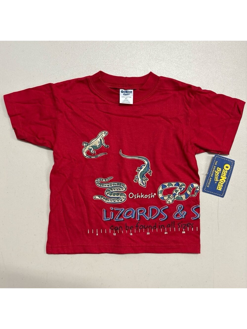 Vintage OshKosh B’gosh Boys Lizards & Snakes T-Shirt 4T NWT Made in USA - Picture 2 of 5